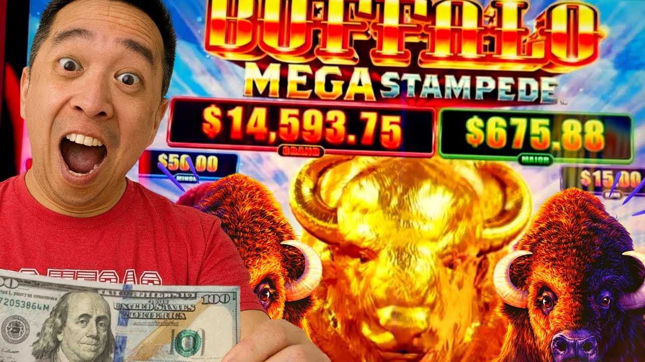 IN SEARCH OF THE GOLDEN BUFFALO!! 🦬 BUFFALO MEGA STAMPEDE Slot Machine (ARISTOCRAT GAMING)