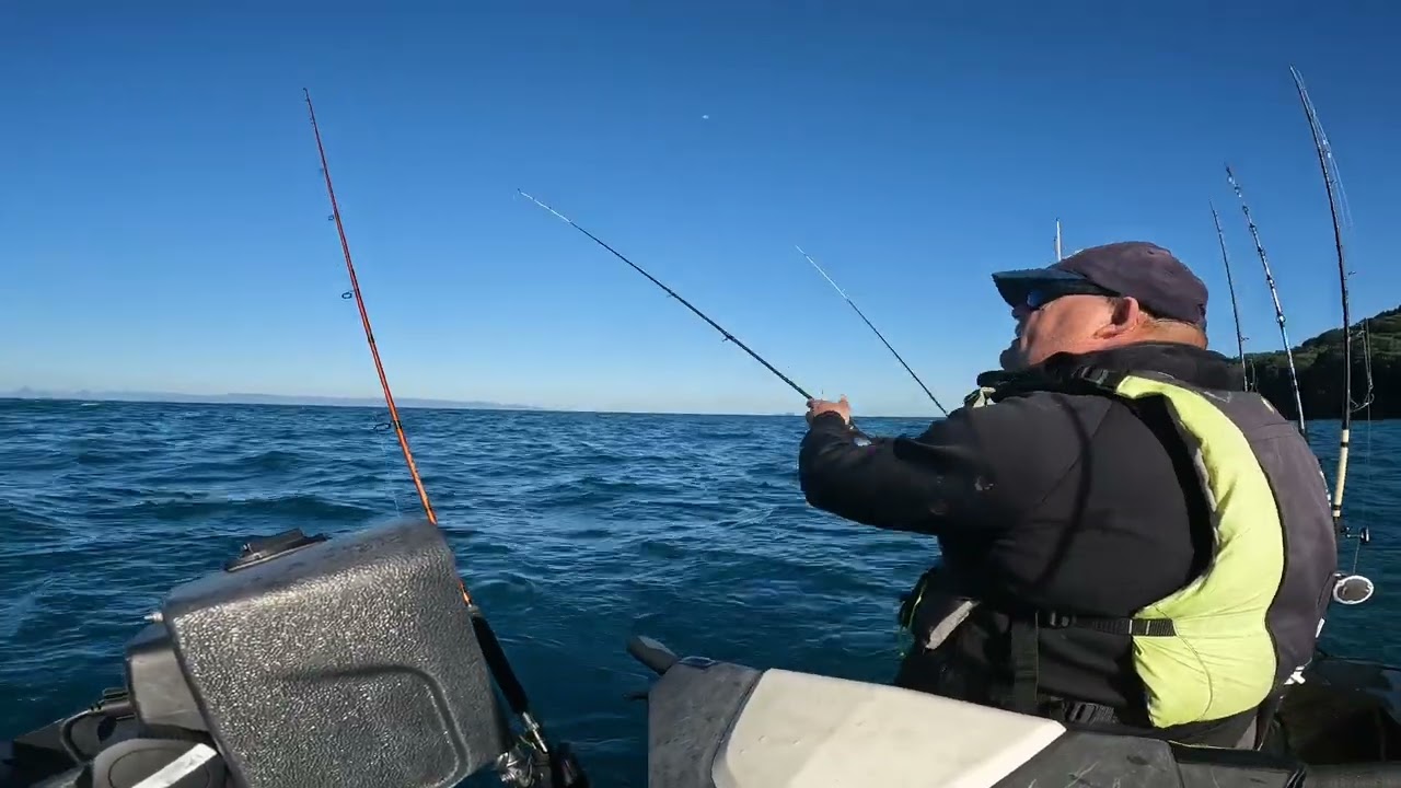 After a jet ski tuna troll out at the 95m mark.