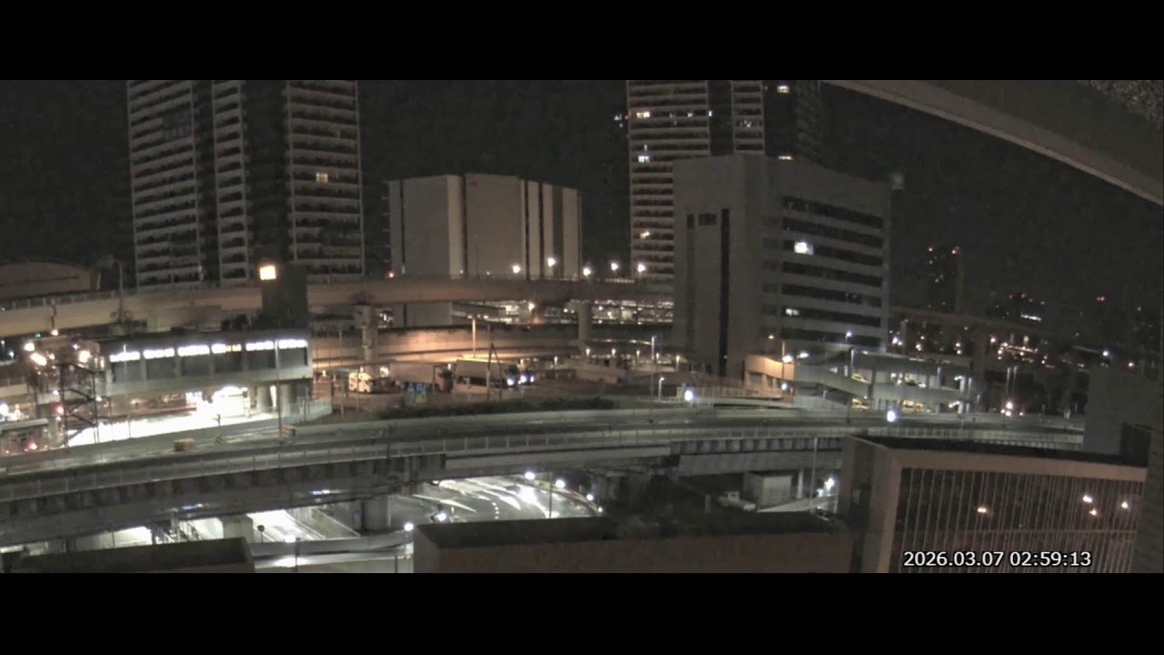 阪神高速3号神戸線 京橋PA付近 ライブカメラ Japan Hanshin Expressway No.3 Kobe Line Kyobashi rest area near Live Camera.