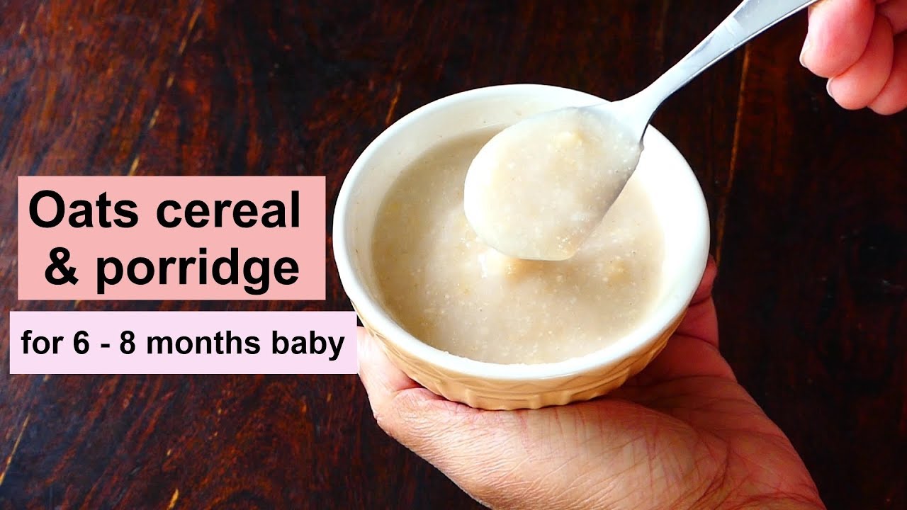Oats cereal & porridge recipe ( for 6 - 8 months baby ) - homemade oat baby cereal recipe