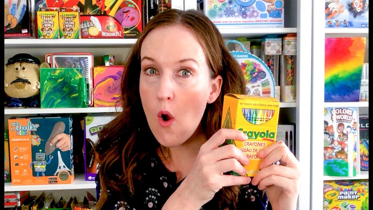 Распакуйте и отсортируйте 48 мелков Crayola из Мексики по цветам с редкими цветами