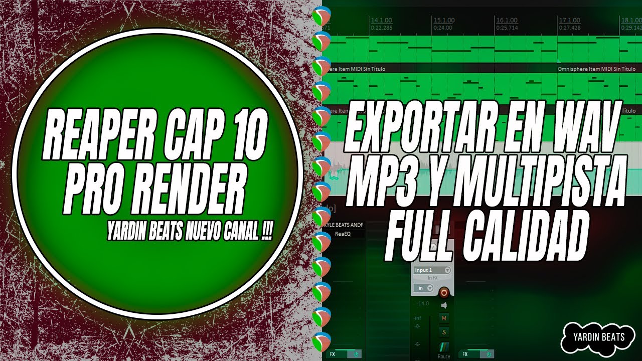 CURSO COMPLETO REAPER CAP 10 - exportar MULTI PISTA, WAV y MP3 full calidad
