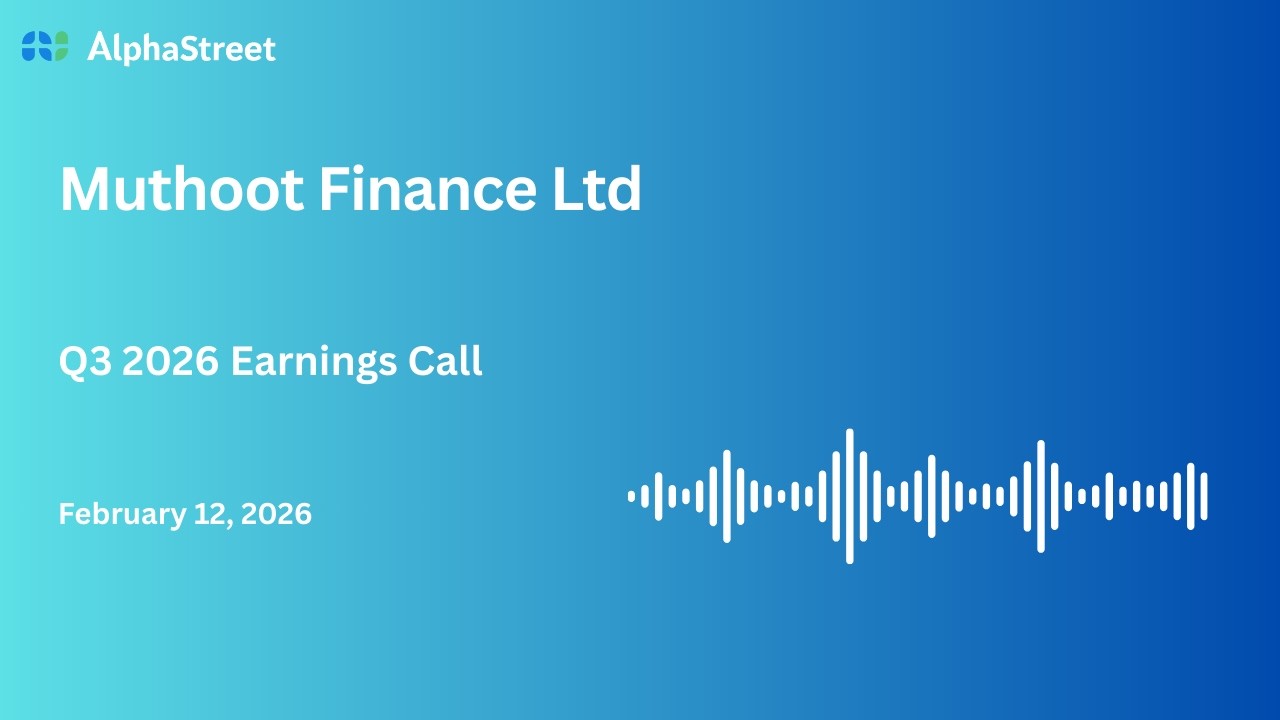 Muthoot Finance Ltd Q3 FY2025-26 Earnings Conference Call