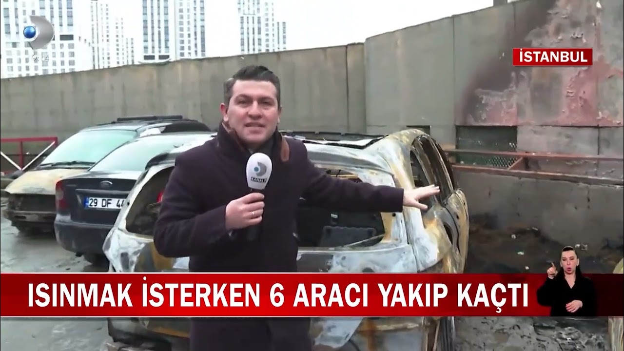 Isınmak isterken 6 aracı b&ouml;yle yaktı #maslak