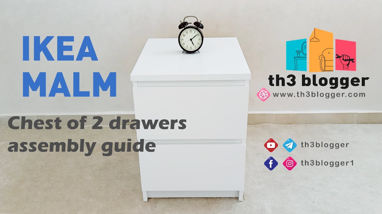 IKEA MALM Chest of 2 drawers assembly instructions  very detailed