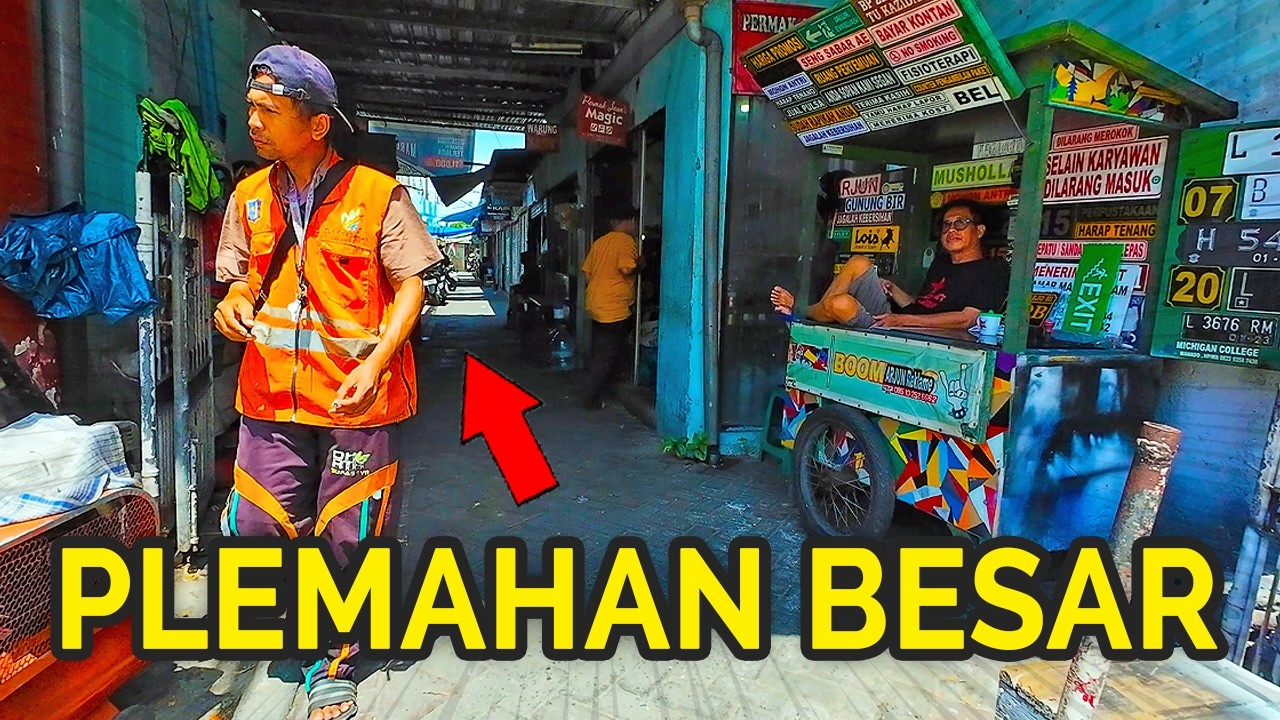Blusukan di Kampung Plemahan Besar Surabaya‼️ dari Jalan Embong Malang ke Jalan Kedungsari【4K】