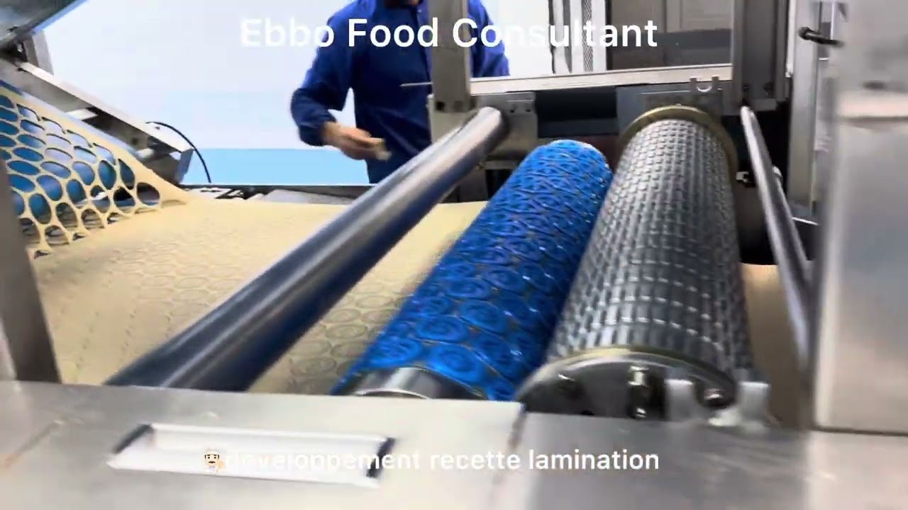 Production de biscuits en lamination sur une ligne industrielle ￼
