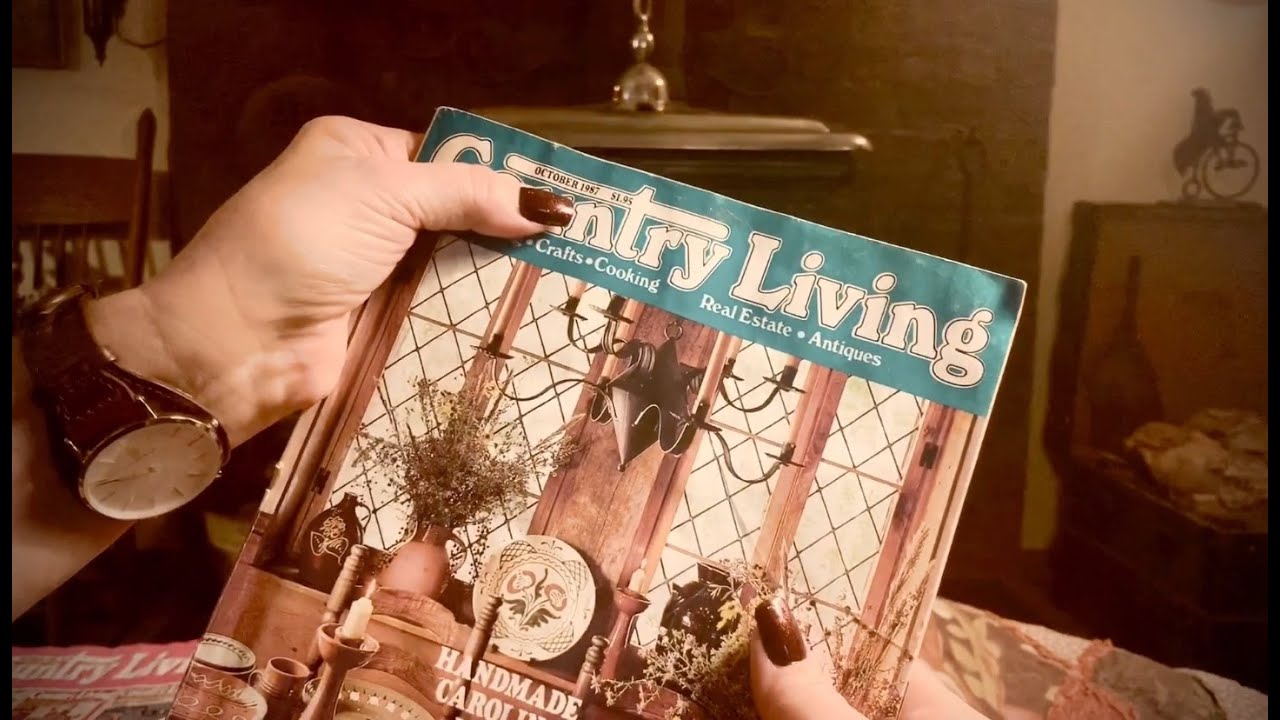 ASMR Vintage Country living magazines (Soft Spoken) 1980's crinkle page turning/ No talking later.
