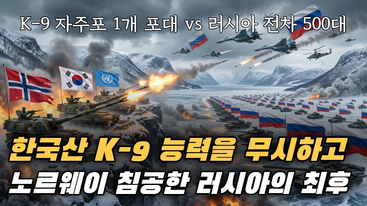 한국산 K-9 성능 무시하고 밀고 들어온 러시아 기갑부대의 최후! 눈밭을 뒤덮은 불지옥 현장!