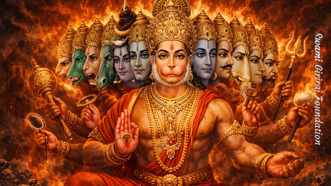 ग्यारह मुखी हनुमान मंत्र 🔥 तंत्र बाधा और शत्रु नाश | ज्वालामुखी हनुमान की उग्र साधना