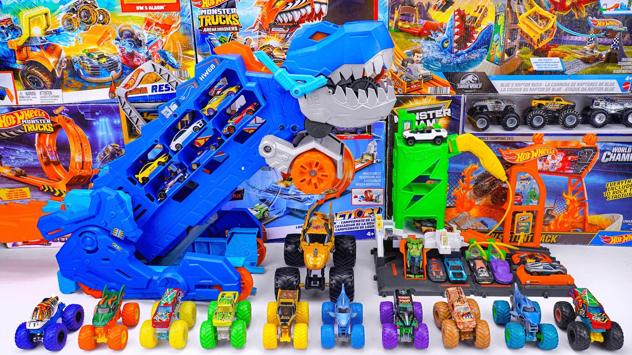 Hot Wheels Collection Unboxing Review ASMR | Hot Wheels Ultimate T-Rex Transporter & Fuel Station