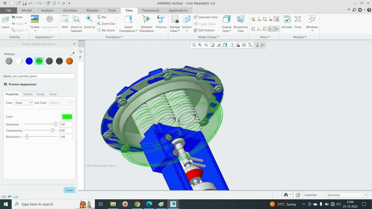 Creo Tutorial- How to make model transparent | Use of transparent model while working on assembly