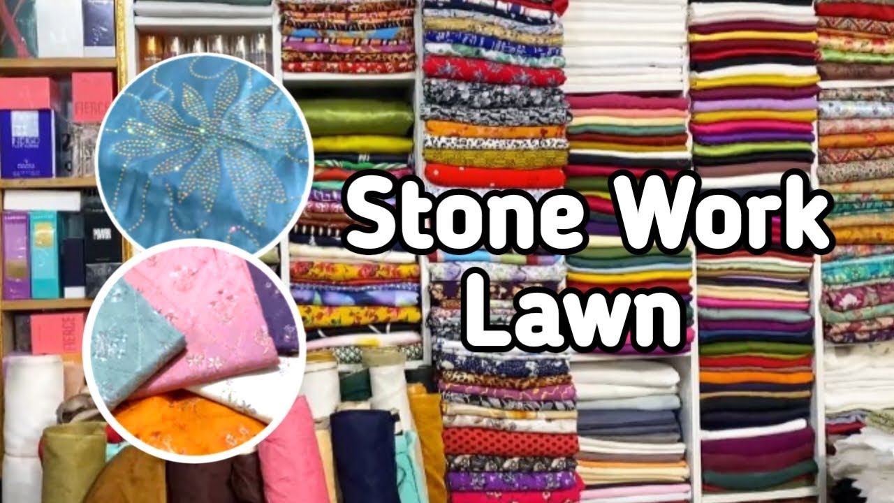 Lawn Chikankari Fabrics | Stone work Lawn |Paper Lawn | Peshawar Saddar Bazar | @Waqas_Vlogs786