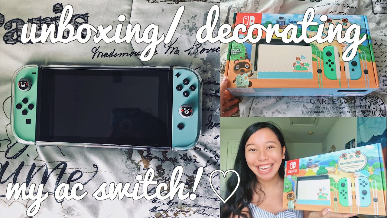 unboxing & decorating my animal crossing nintendo switch! ♡