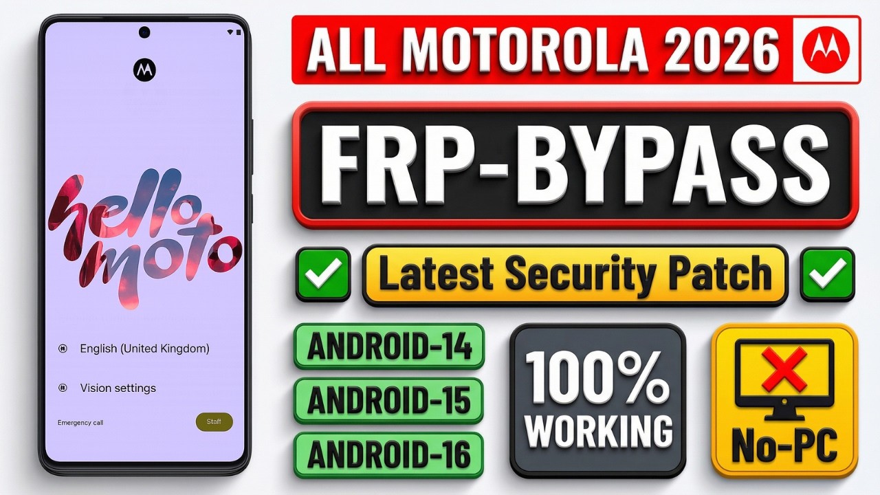 🔓 Moto/Motorola FRP Unlock 2026 | Android 14/15/16 Latest Security Patch | No PC | 100% Fix Now!