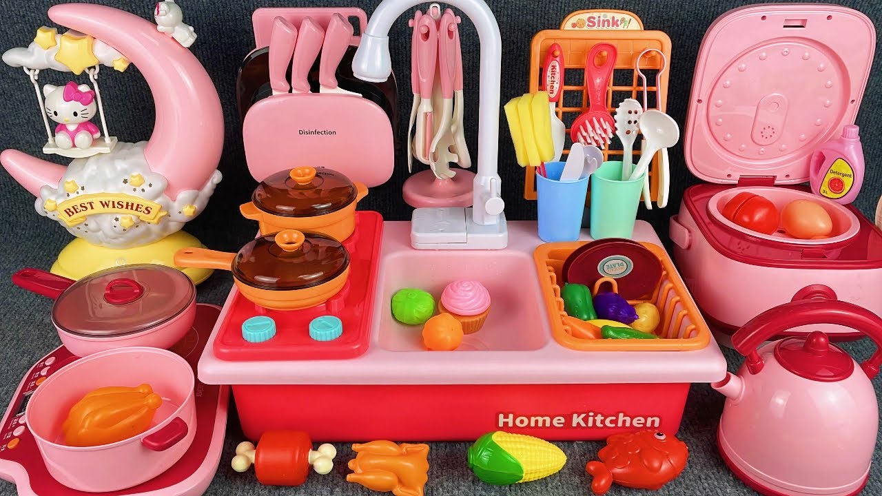 9 Minutes Satisfying with Unboxing Kitchen Sink Pool Play Set Review Toys | ASMR 