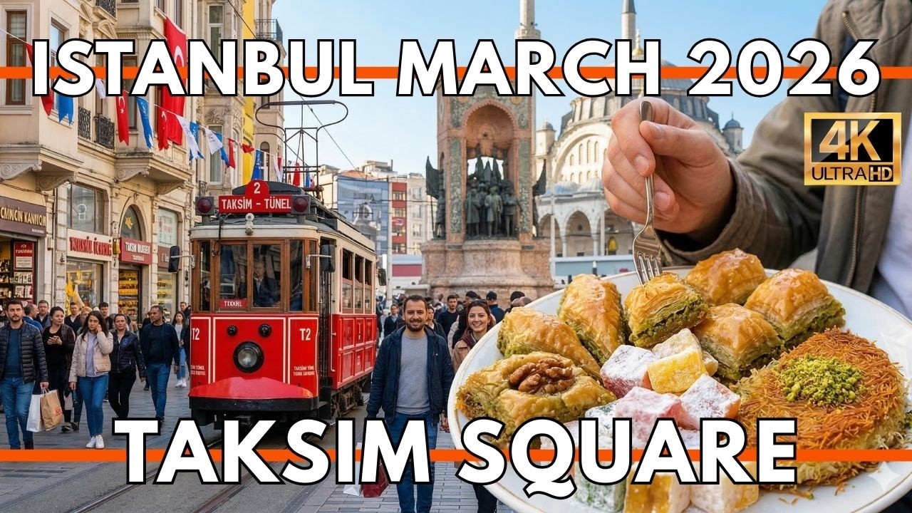 Istanbul Turkey 2026 4K Walking Tour | Taksim Square, Istiklal Street & Turkish Delights