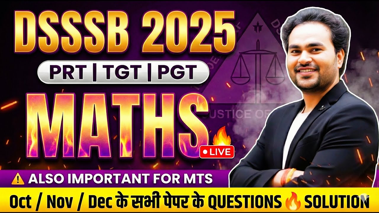 CLASS 14 :  DSSSB Maths 2026 | PRT TGT PGT | Oct/Nov/Dec All Papers Solution by JAI Sir
