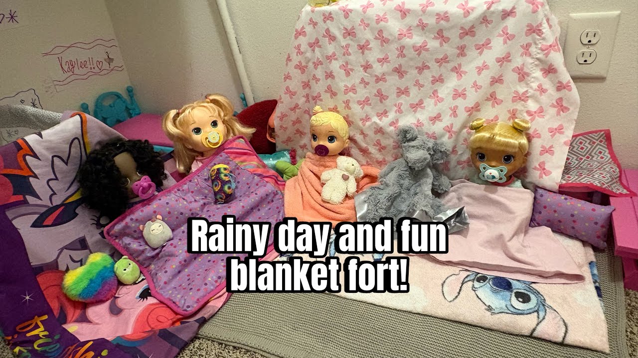 Rainy day! (Blanket fort, watching TV, snacks, cleaning up and ect) 