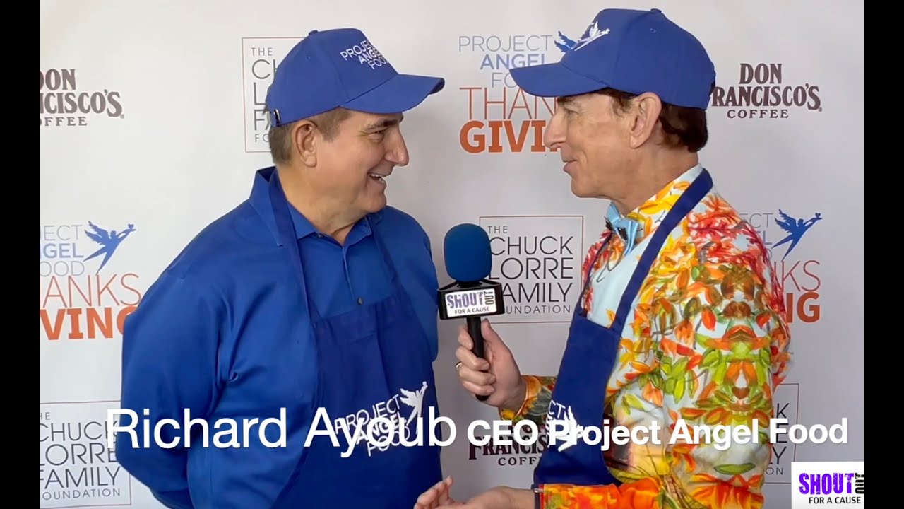Richard Ayoub at Project Angel Food with BJ Korros  Shout Out For A Cause celebrating Giving Tuesday