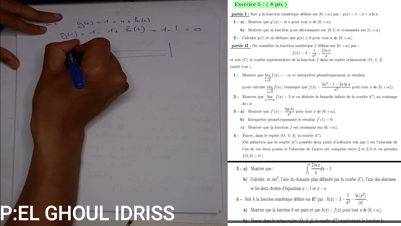 Correction examen national 2015 Math Probleme | Etude de fonction + suites | PC et SVT rattrapage