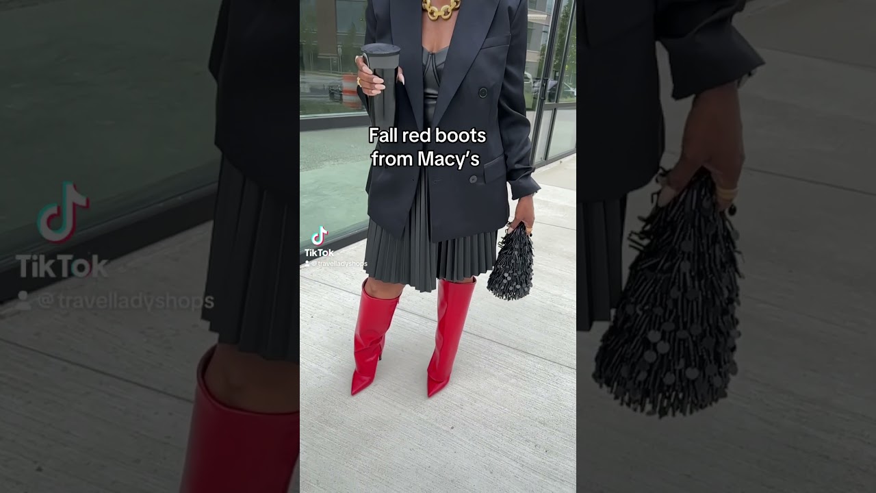 Fall red boots from Macys to elevate your outfits! Classy and sassy women! #over50styleblogger #ootd