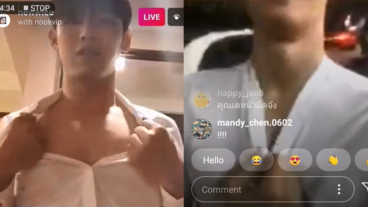 180714 #Newwiee IG Live in Wuhan with Tay Tawan #Tawan_V in Thailand #เตนิว