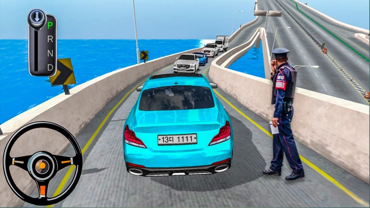 New Luxury light Blue Mercedes G63 Car parking Highway Rest area–3d driving class simulator 202y#car