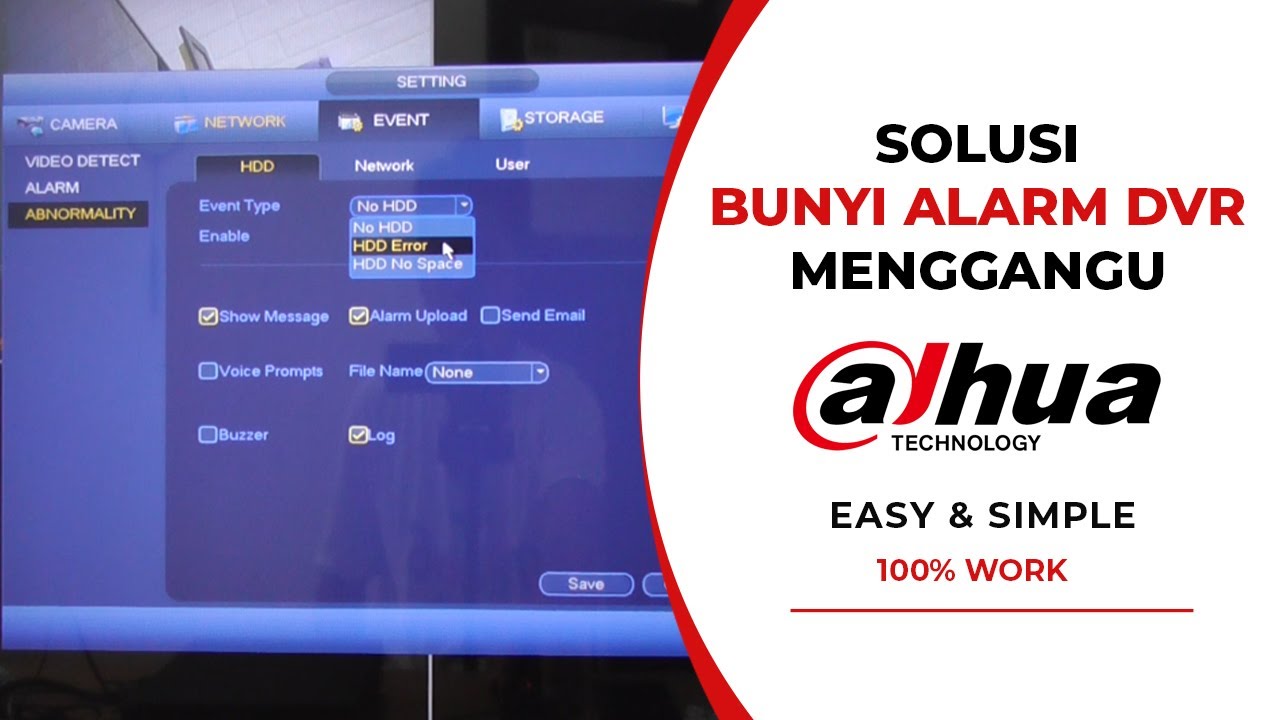 Cara Menghilangkan Bunyi Alarm DVR Dahua Yang Menggangu