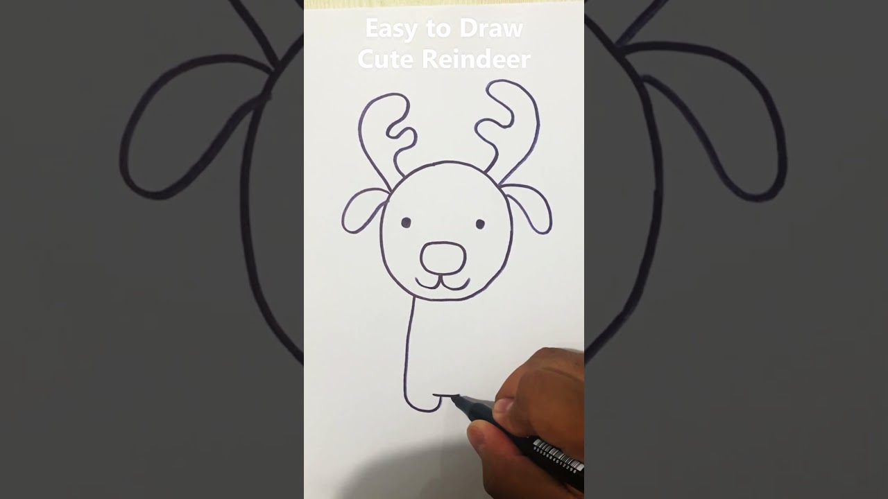 How to Draw a Cute Reindeer 🦌 | Easy Drawing for Kids #Shorts