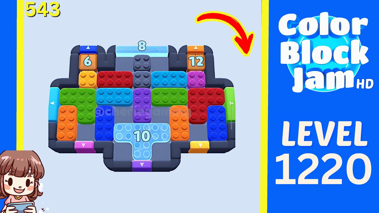 Color Block Jam Level 543 (1220) Solution Walkthrough
