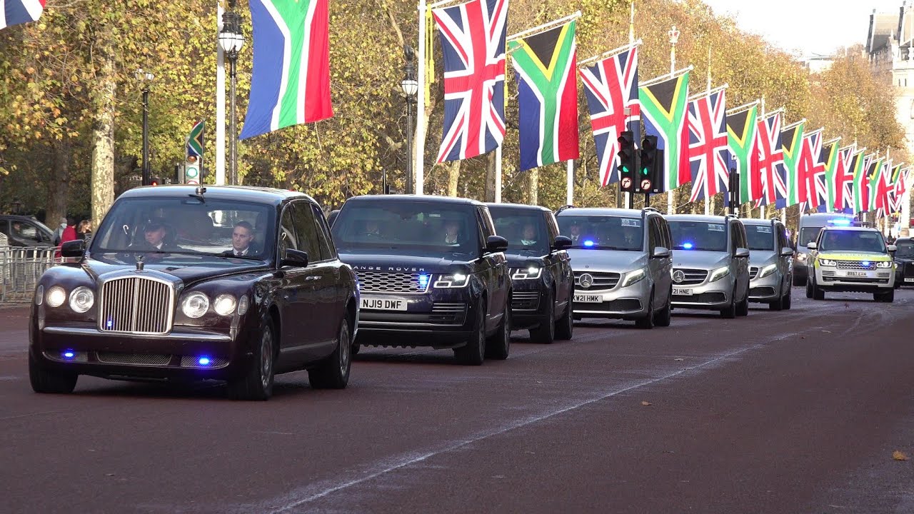 King Charles and President Ramaphosa's motorcades in London 🇿🇦 🇬🇧 🚓