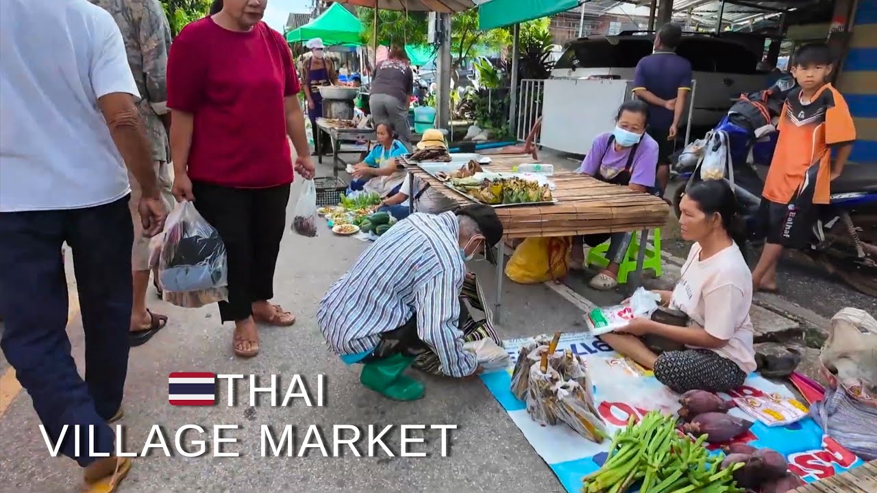 🇹🇭 Rural village market Thailand | Isan foods |Thai street Life walking tour.