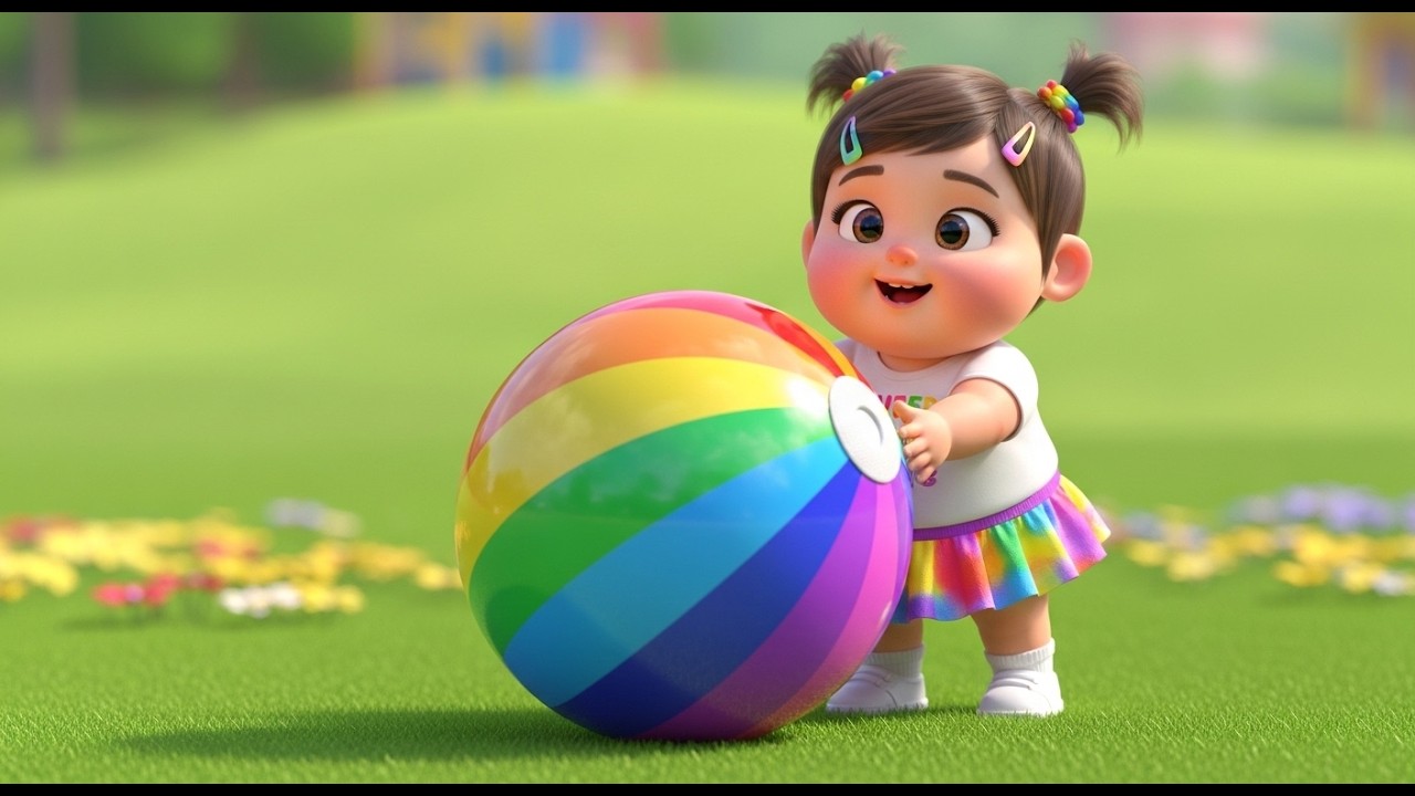 Rainbow Ball Rolling Fun | Fun Colors and Action Song for Kids | Nursery Rhymes & Sing-Along