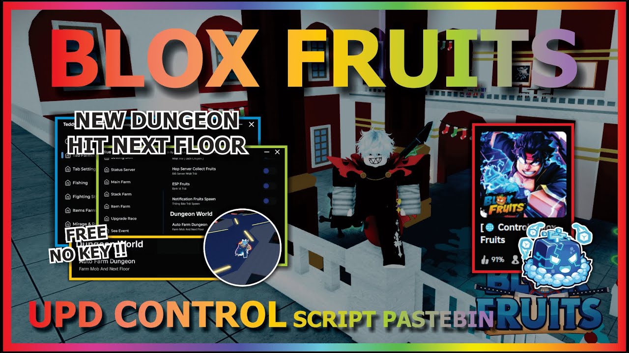 BLOX FRUITS Script Pastebin 2025 UPDATE CONTROL AUTO FARM, NEW AUTO DUNGEON, NEXT FLOOR (NO KEY) 🌐