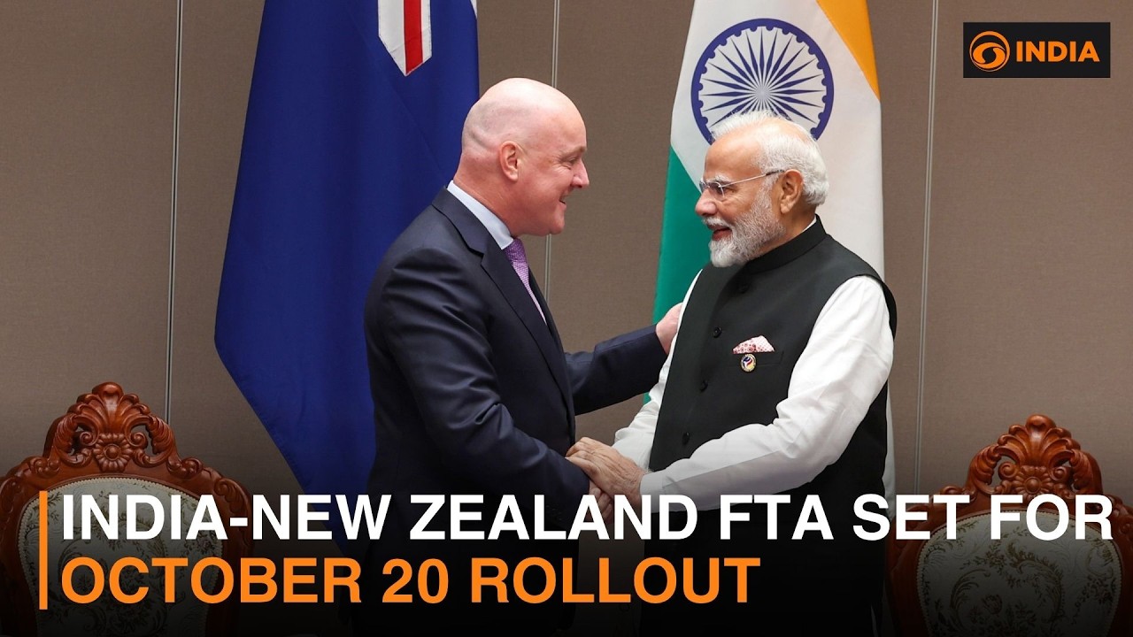 India-New Zealand FTA Set for October 20 Rollout & more updates | DD India live | 6 PM IST