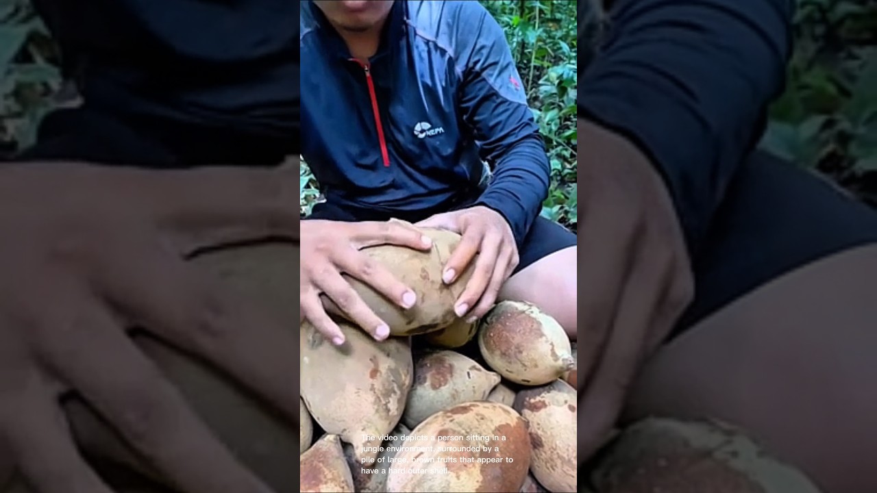 Jungle fruit discovery: opening a mysterious fruit in the wild