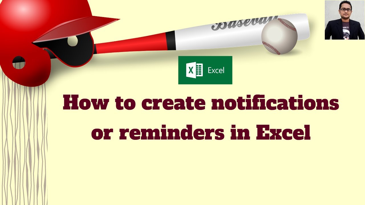 How to create notifications or reminders in Excel