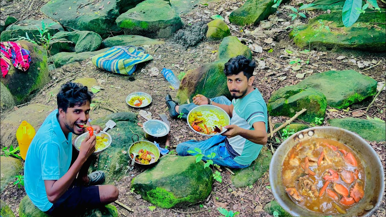 খাড়ির কাকড়া ধরে সেই খাড়িতেই রান্না করে খাওয়ার মজাই আলাদা @ANDAMAN_HUNTERS 