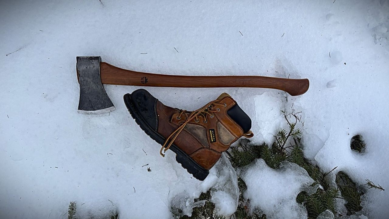 Axe and Bootlace Winter Friction Fire