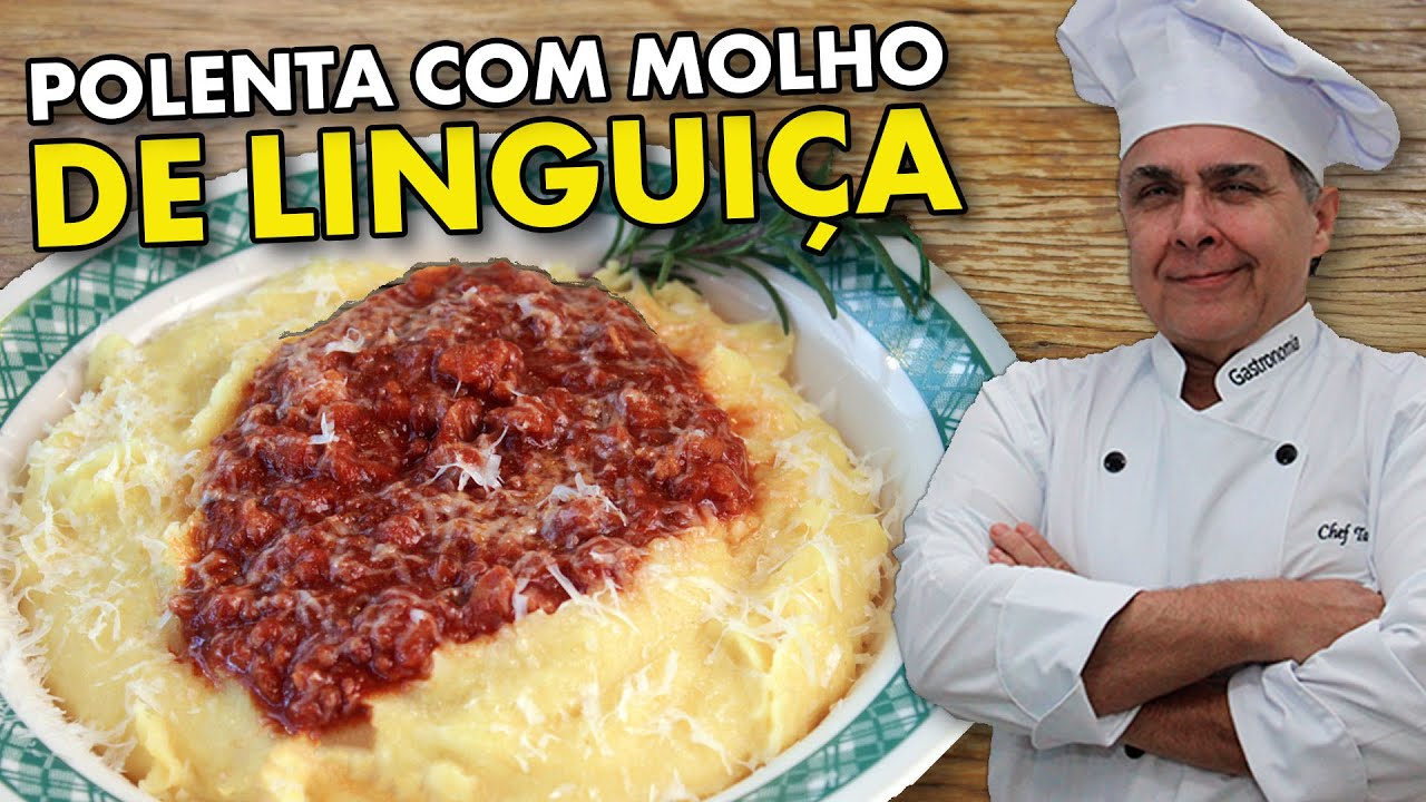 CHEF TAICO ENSINA A PREPARAR UMA MARAVILHOSA POLENTA COM MOLHO DE LINGUIÇA CALABRESA