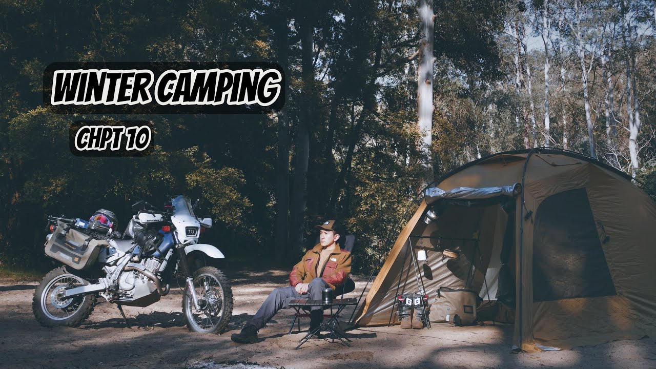 2Days SOLO Adventure on DR650 | Cold Winter Moto Camping in the Blue Mountain | ASMR