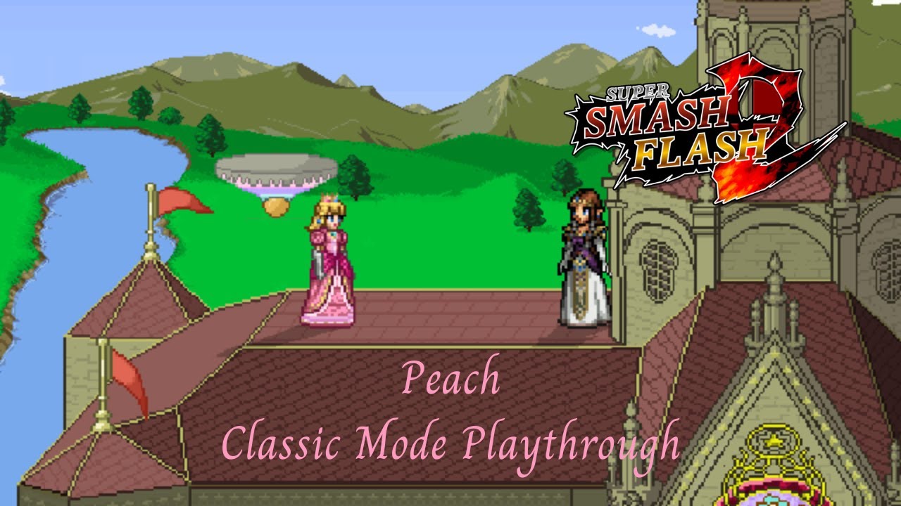 Super Smash Flash 2 - Peach Classic Mode Playthrough (No Stock Loss)