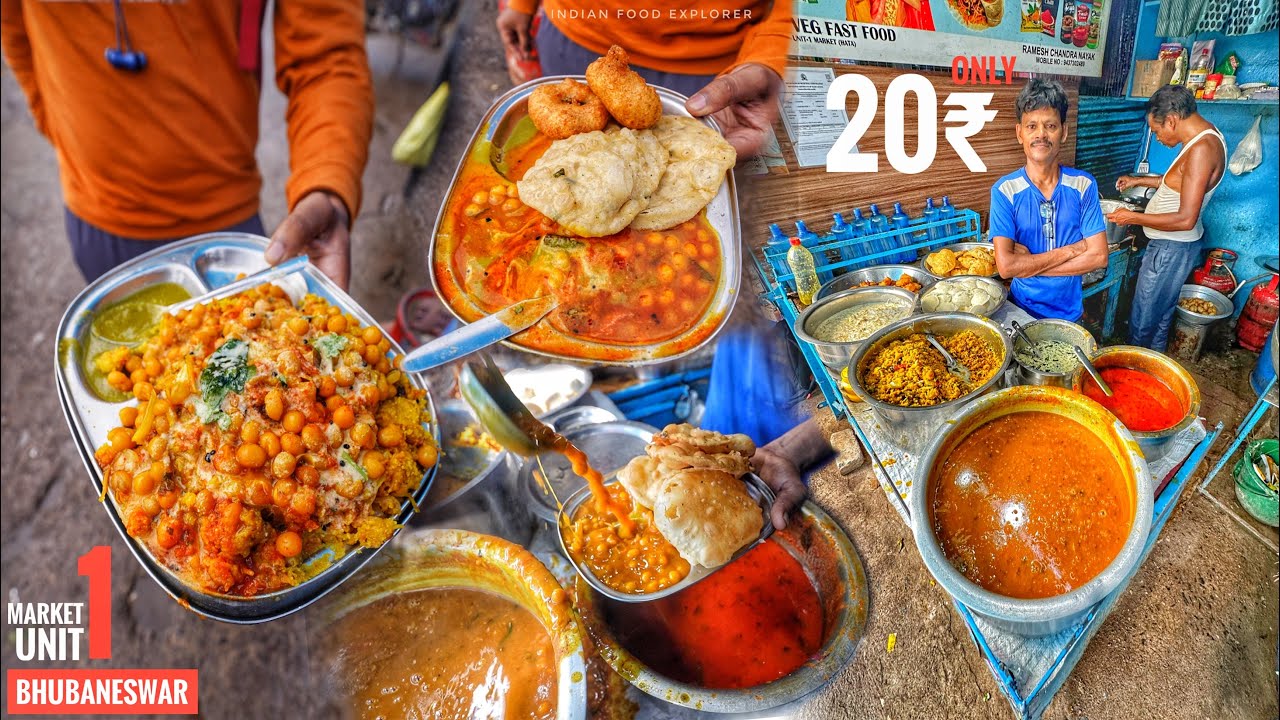 India&rsquo;s Cheapest Breakfast in Bhubaneswar | 4 Items with Curry & Chutney Rs.20/- | Street Food India