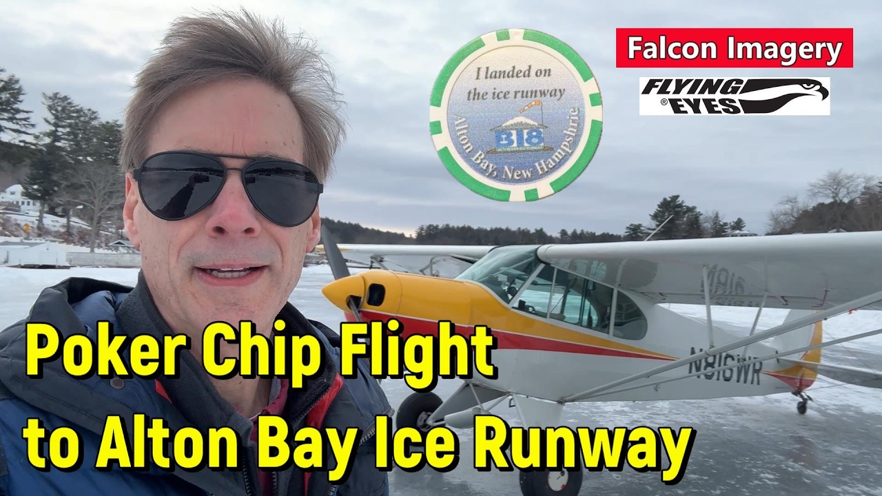 Poker Chip Flight to Alton Bay Ice Runway