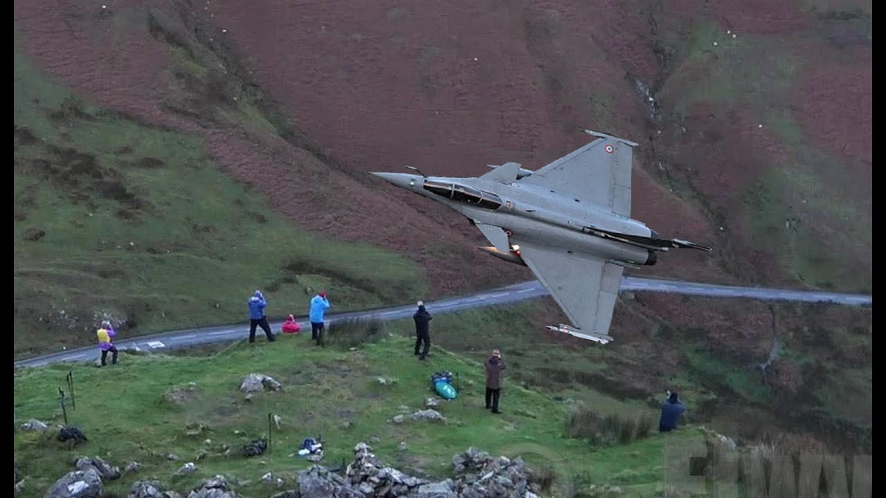 MACH-LOOP RAF Typhoon leads FAF Rafale LOW LEVEL  through the Mach Loop & A400m  Chinook Texans