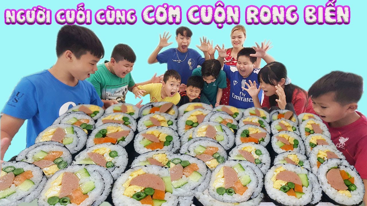 Thử Thách Người Cuối Cùng Ngừng Ăn Cơm Cuộn Rong Biển Hàn Quốc - Kimbap [ Trang And Vinh ]
