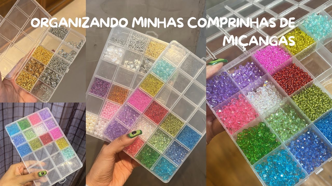 Organizando minhas miçangas 