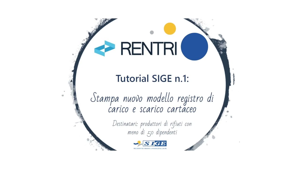 Tutorial Rentri n.1 - Destinato ai produttori di rifiuti con meno di 50 dipendenti