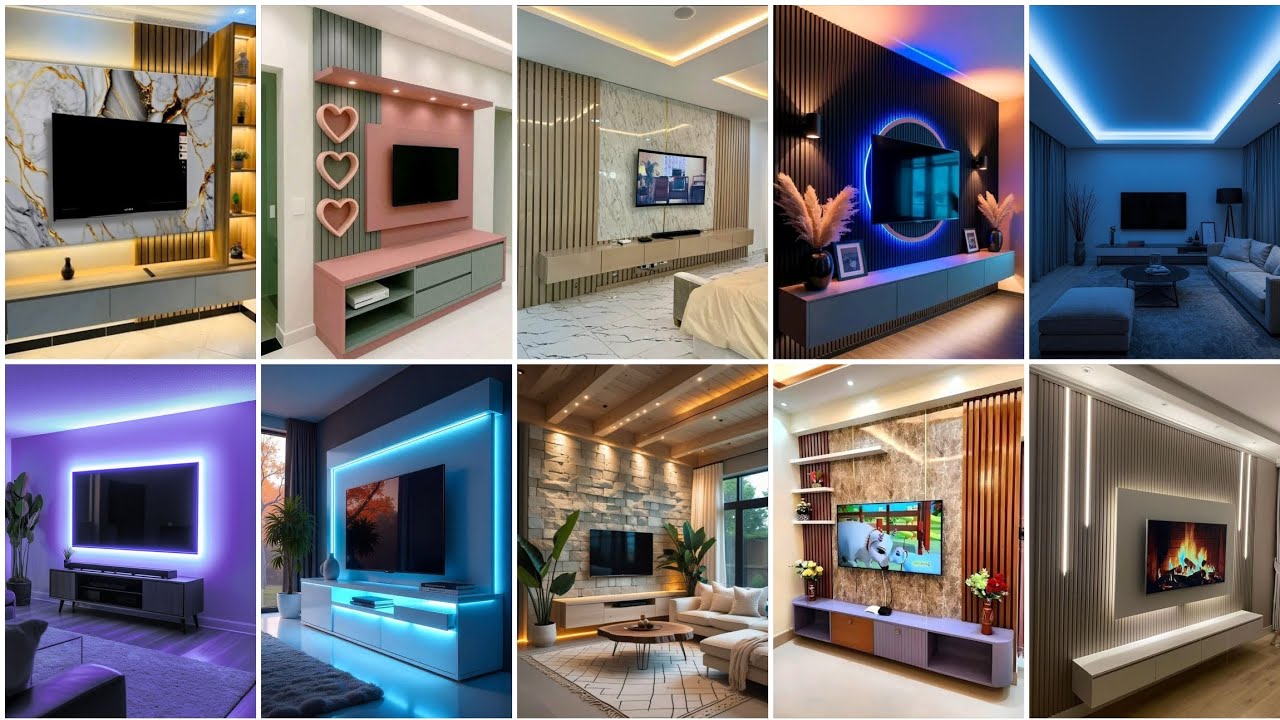 Luxury TV Dressing Room Design |Premium TV Unit Design with Marble & LED Lights ✨